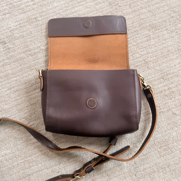 Portland Leather Metro Crossbody Bag- Mini Color: Grizzly - Picture 10 of 15